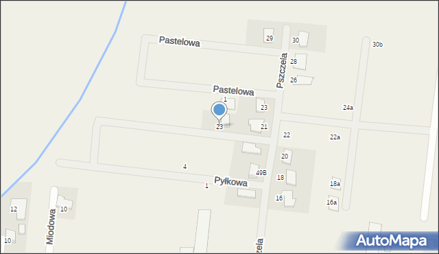 Gąsawy, Pyłkowa, 23, mapa Gąsawy