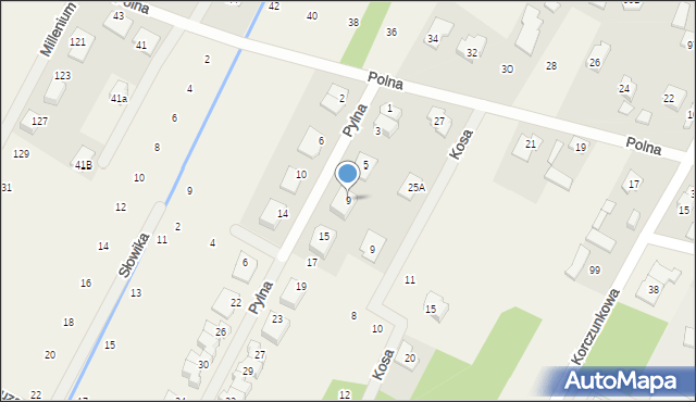 Głosków, Pylna, 9, mapa Głosków