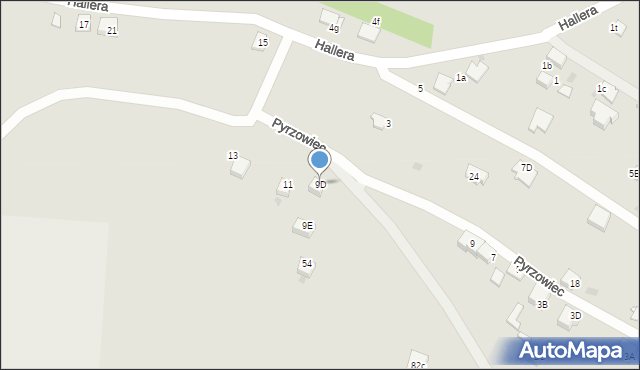 Jaworzno, Pyrzowiec, 9D, mapa Jaworzno