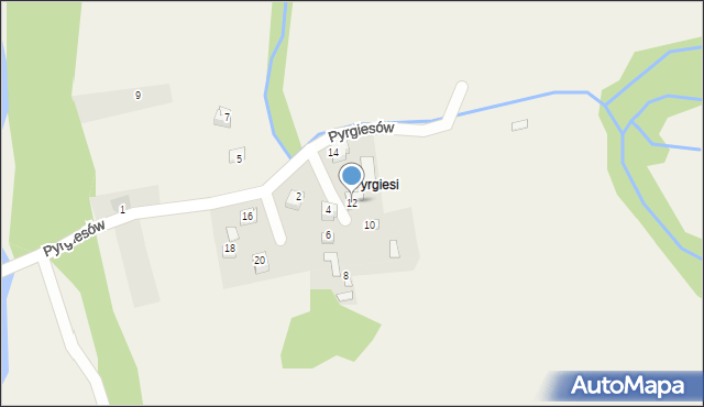 Jeleśnia, Pyrgiesów, 12, mapa Jeleśnia