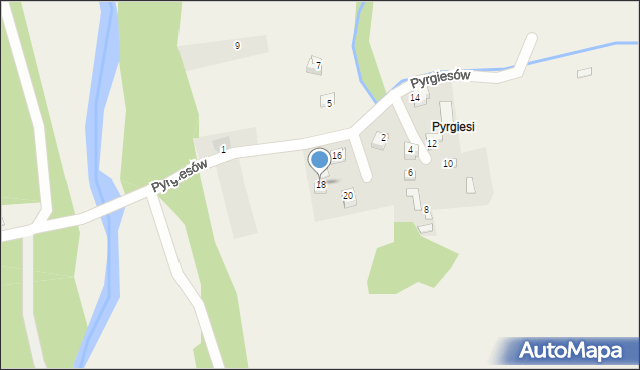 Jeleśnia, Pyrgiesów, 18, mapa Jeleśnia