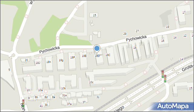 Kraków, Pychowicka, 18D, mapa Krakowa