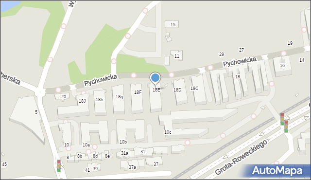 Kraków, Pychowicka, 18E, mapa Krakowa