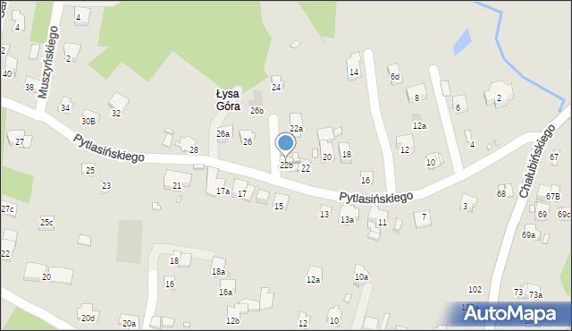 Kraków, Pytlasińskiego Władysława, 22b, mapa Krakowa
