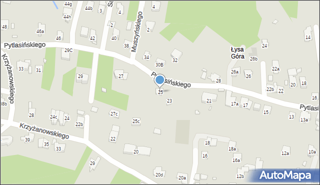 Kraków, Pytlasińskiego Władysława, 25, mapa Krakowa