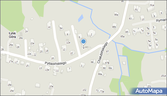 Kraków, Pytlasińskiego Władysława, 4, mapa Krakowa