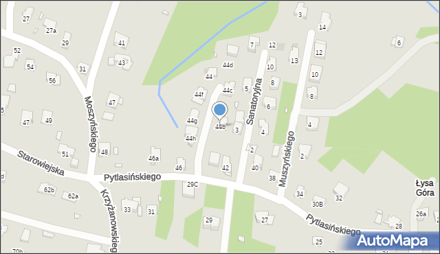 Kraków, Pytlasińskiego Władysława, 44b, mapa Krakowa