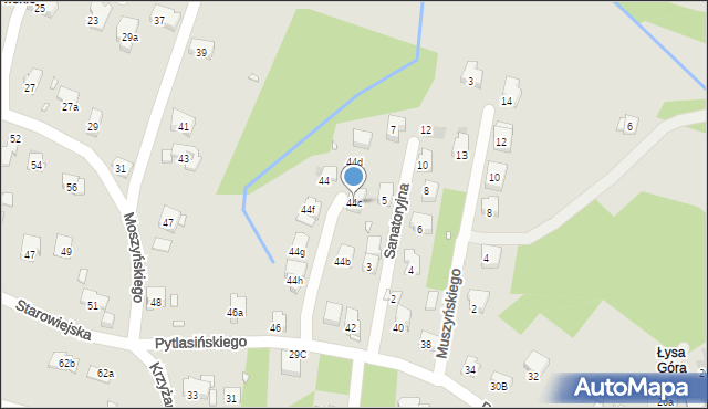 Kraków, Pytlasińskiego Władysława, 44c, mapa Krakowa
