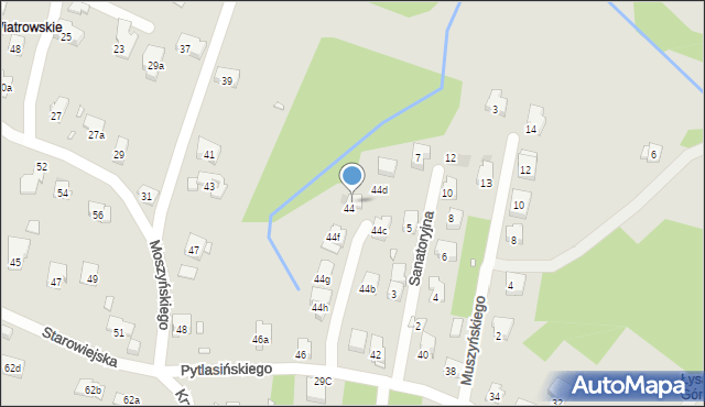 Kraków, Pytlasińskiego Władysława, 44e, mapa Krakowa