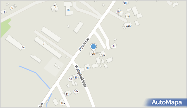 Kraków, Pysocice, 40, mapa Krakowa