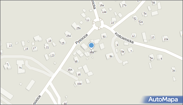 Kraków, Pysocice, 48a, mapa Krakowa
