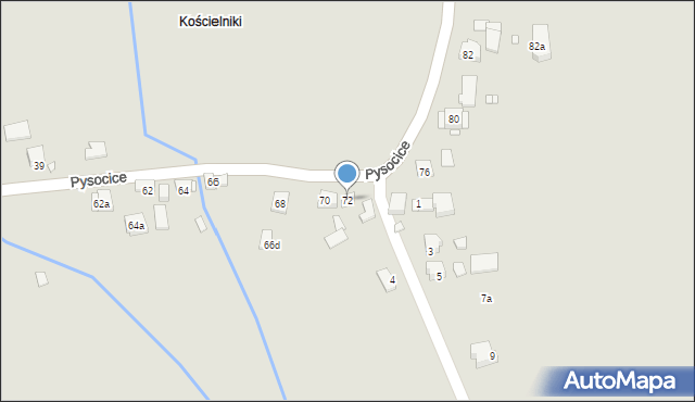 Kraków, Pysocice, 72, mapa Krakowa