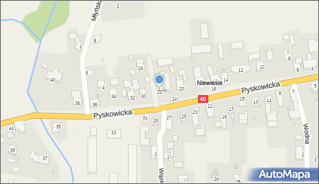 Niewiesze, Pyskowicka, 22, mapa Niewiesze