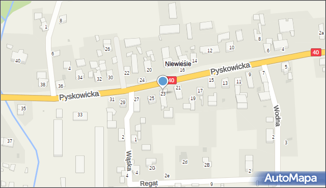 Niewiesze, Pyskowicka, 23, mapa Niewiesze