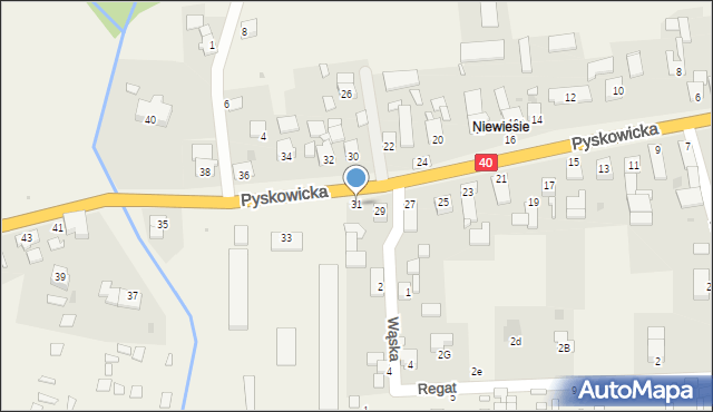 Niewiesze, Pyskowicka, 31, mapa Niewiesze