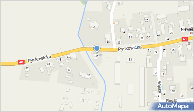 Niewiesze, Pyskowicka, 35, mapa Niewiesze