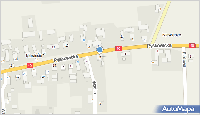 Niewiesze, Pyskowicka, 5, mapa Niewiesze