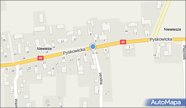 Niewiesze, Pyskowicka, 7, mapa Niewiesze