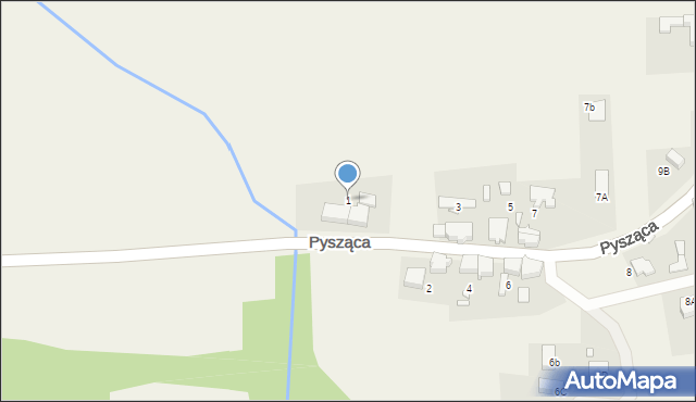 Pysząca, Pysząca, 1, mapa Pysząca