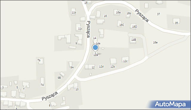 Pysząca, Pysząca, 12a, mapa Pysząca