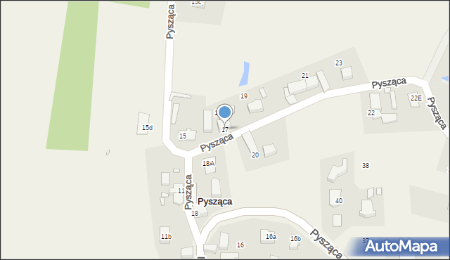 Pysząca, Pysząca, 17, mapa Pysząca