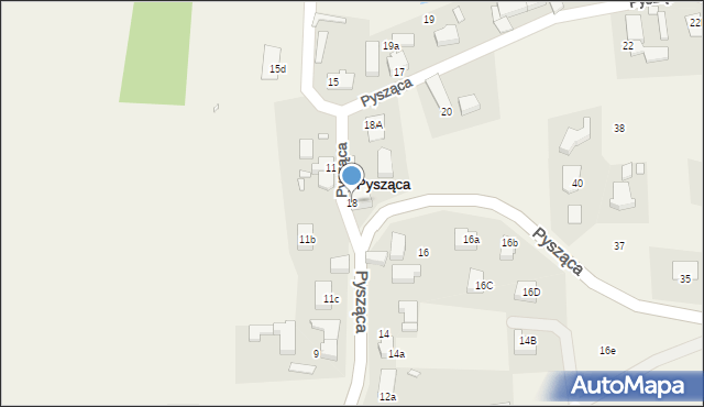 Pysząca, Pysząca, 18, mapa Pysząca