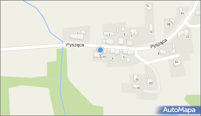 Pysząca, Pysząca, 2, mapa Pysząca