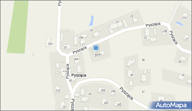 Pysząca, Pysząca, 20, mapa Pysząca