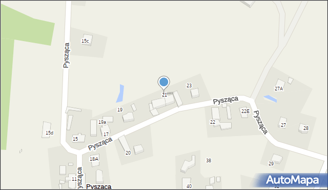 Pysząca, Pysząca, 21, mapa Pysząca