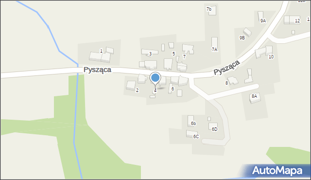 Pysząca, Pysząca, 4, mapa Pysząca