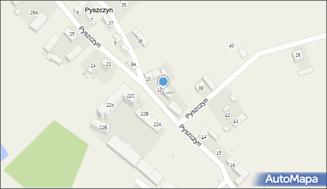 Pyszczyn, Pyszczyn, 12A, mapa Pyszczyn