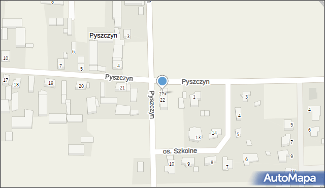 Pyszczyn, Pyszczyn, 22a, mapa Pyszczyn