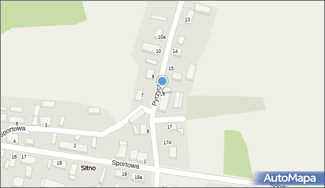 Sitno, Pyrzycka, 16, mapa Sitno