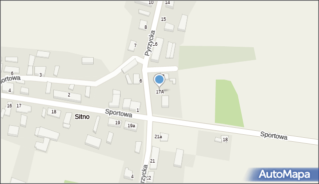 Sitno, Pyrzycka, 17A, mapa Sitno