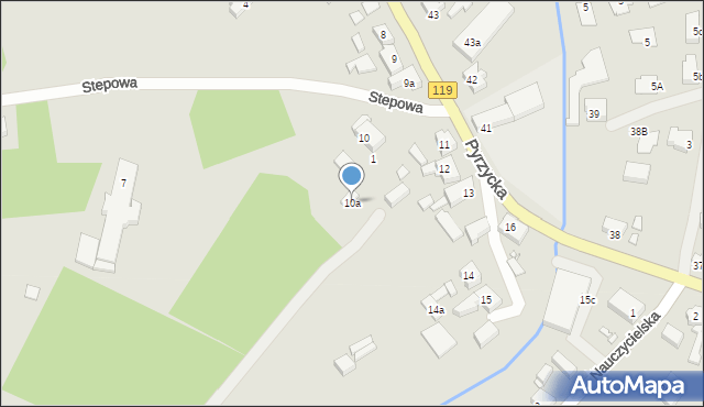 Szczecin, Pyrzycka, 10a, mapa Szczecina