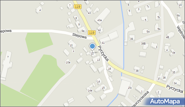 Szczecin, Pyrzycka, 12, mapa Szczecina