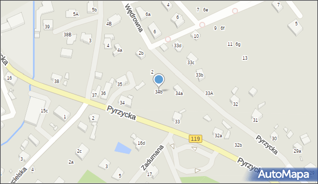 Szczecin, Pyrzycka, 34b, mapa Szczecina