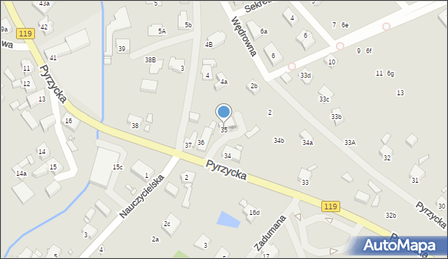 Szczecin, Pyrzycka, 35, mapa Szczecina