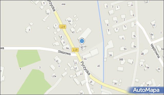 Szczecin, Pyrzycka, 42, mapa Szczecina