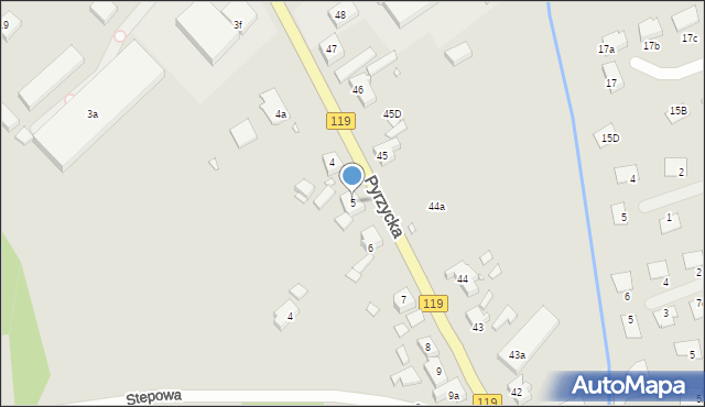 Szczecin, Pyrzycka, 5, mapa Szczecina