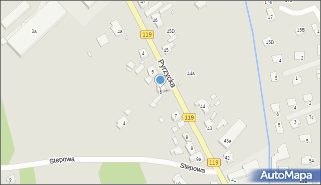 Szczecin, Pyrzycka, 6, mapa Szczecina