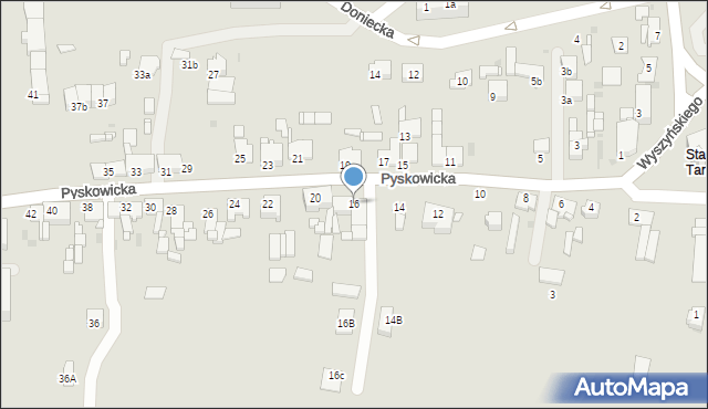 Tarnowskie Góry, Pyskowicka, 16, mapa Tarnowskie Góry