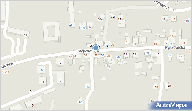 Tarnowskie Góry, Pyskowicka, 32, mapa Tarnowskie Góry