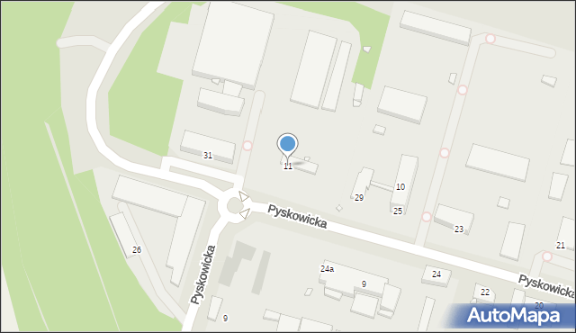 Zabrze, Pyskowicka, 11, mapa Zabrza