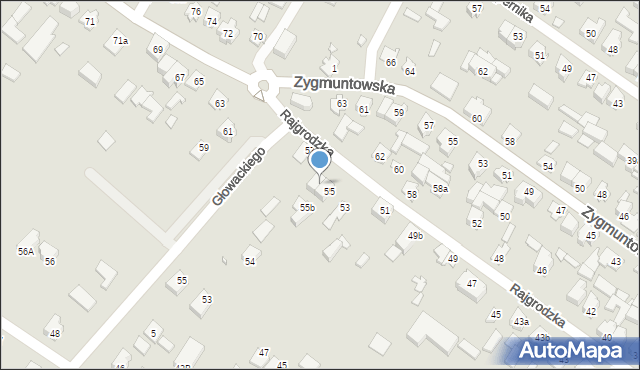 Augustów, Rajgrodzka, 55a, mapa Augustów