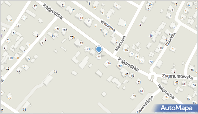 Augustów, Rajgrodzka, 73B, mapa Augustów