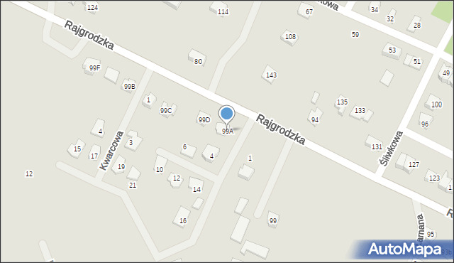Augustów, Rajgrodzka, 99A, mapa Augustów