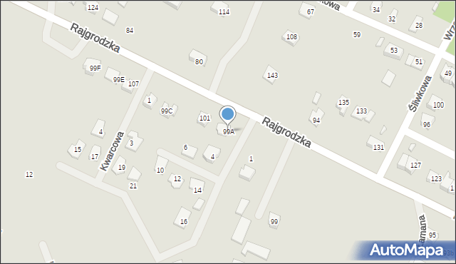 Augustów, Rajgrodzka, 99A, mapa Augustów