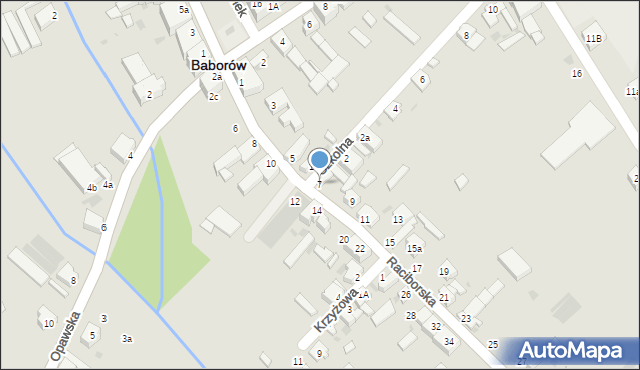 Baborów, Raciborska, 7, mapa Baborów