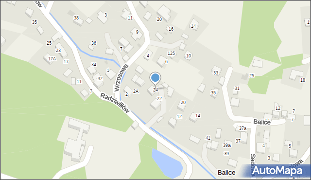 Balice, Radziwiłłów, 24, mapa Balice